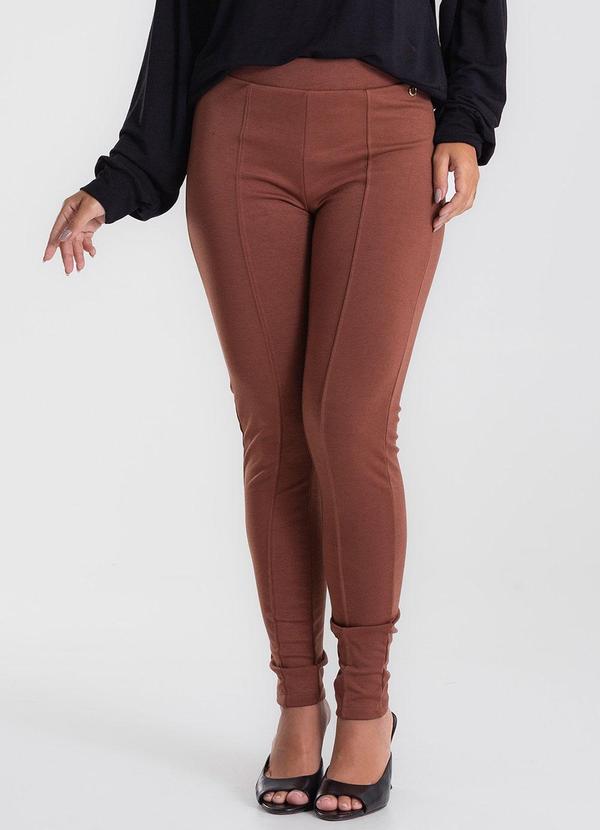 Calça Legging Ponto Roma Básica Marrom