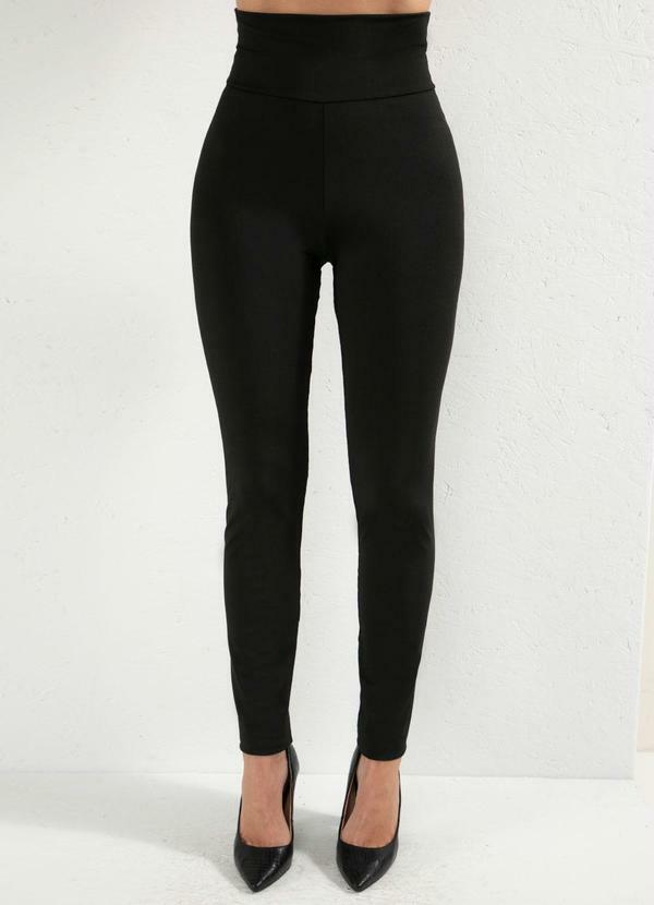 Vista 2 Calça Legging Preta com Cós Largo Quintess Quintess