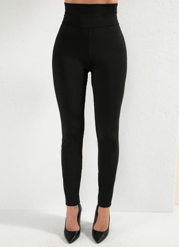Calça Legging Preta com Cós Largo