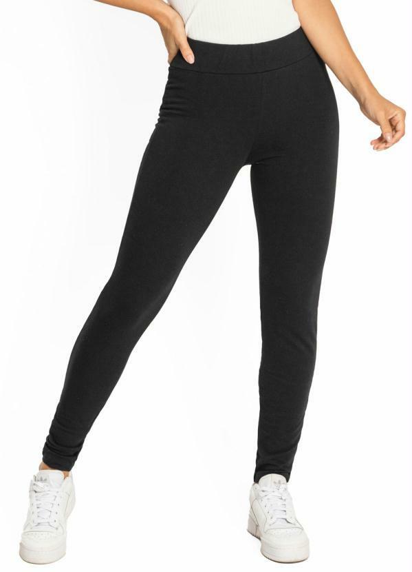 Vista 2 Legging Feminina Básica Preto Rovitex Rovitex