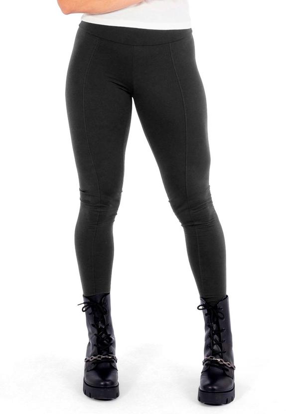 Vista 2 Legging Feminina Feminina Suplex Cinza Cobertura Cobertura