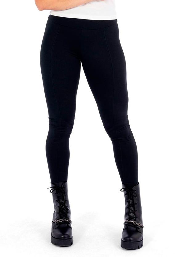 Vista 2 Legging Feminina Feminina Suplex Preto Cobertura Cobertura