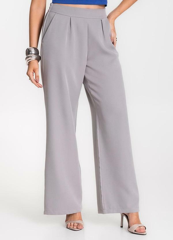 Vista 2 Calça Alfaiataria com Bolsos Renaluci Cinza Rovitex Rovitex