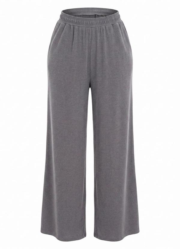 Calça Cinza em Malha Tricô