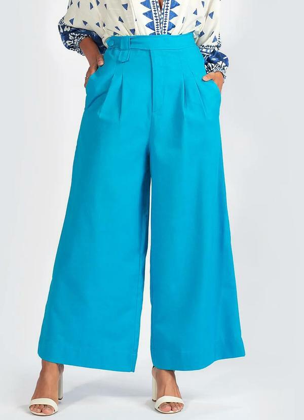Calça em Viscose Azul