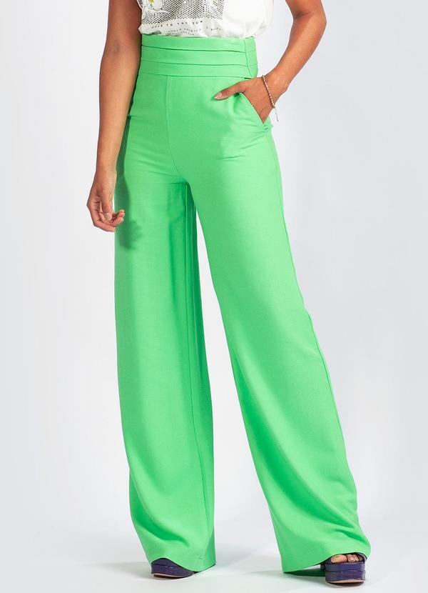 Calça em Viscose Creponada Verde