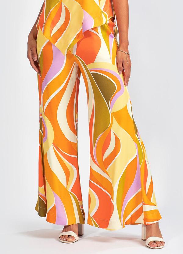 Calça em Viscose que Onda Estampada