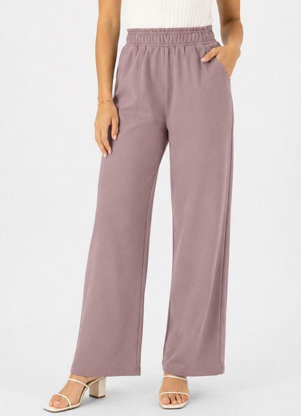 Calça Feminina em Moletom Peluciado Marrom