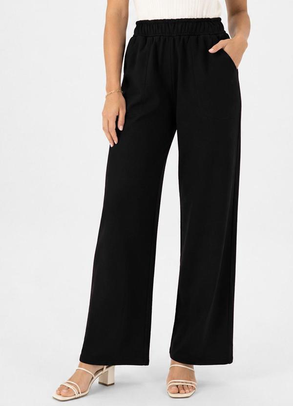 Calça Feminina em Moletom Peluciado Preto