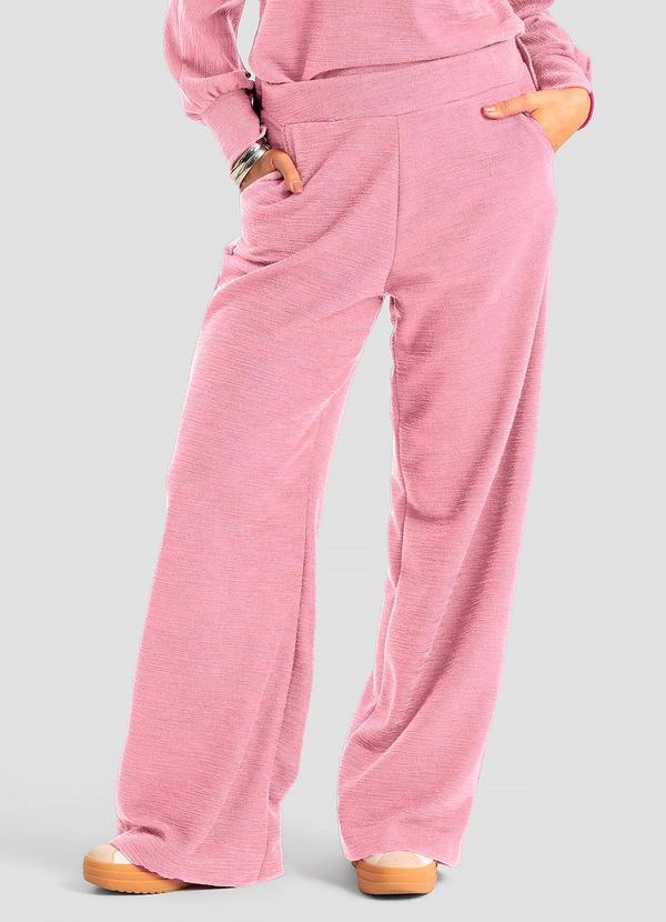 Calça Feminina Malhão Maquinetado Rosa