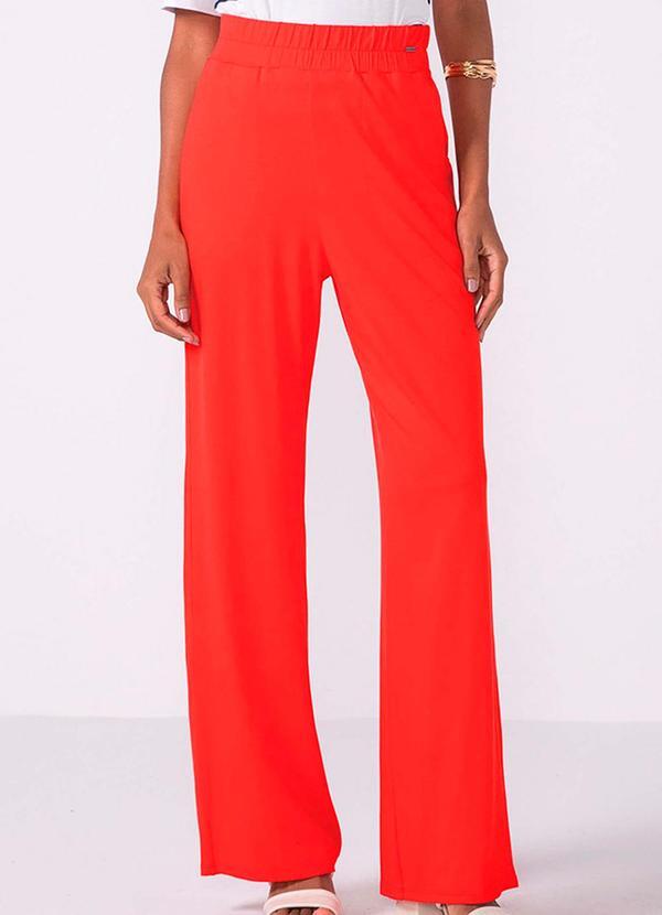 Calça Feminina Pantalona com Bolso Vermelho