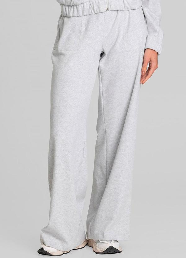 Calça Feminina Pantalona em Sudine Cinza