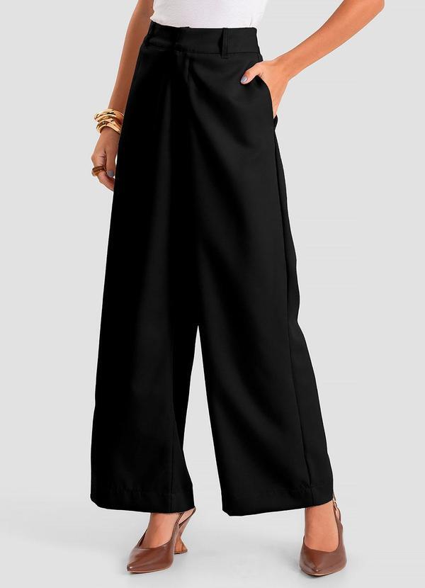 Calça Feminina Pantalona em Tecido Preto