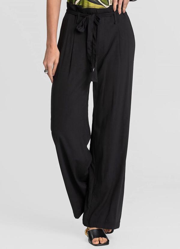 Calça Feminina Pantalona em Viscose Preto