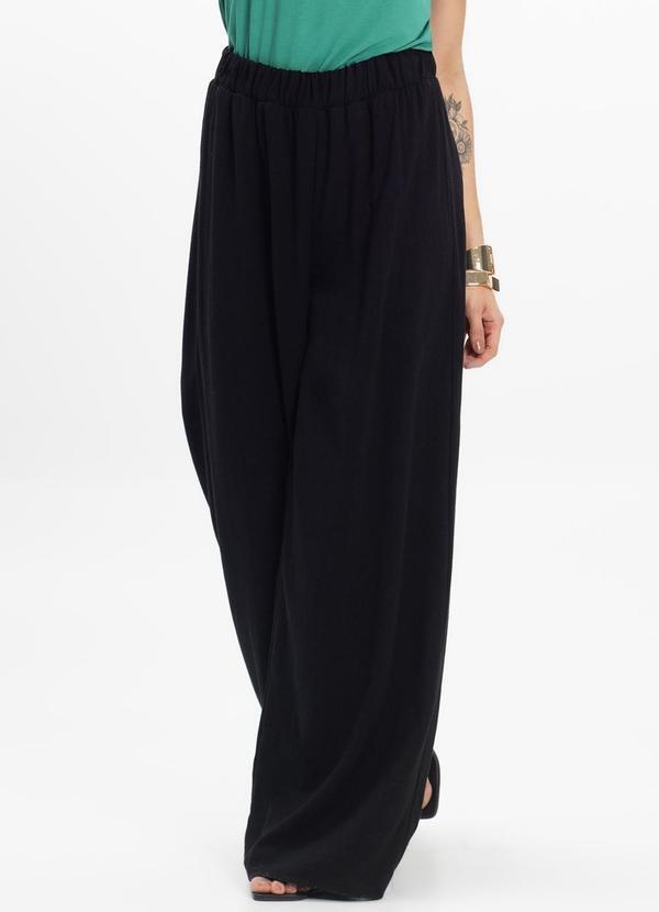 Calça Feminina Pantalona Lisa Preto