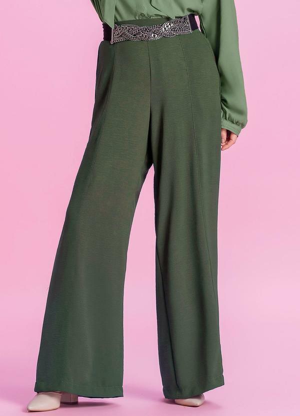 Calça Feminina Pantalona Lisa Verde