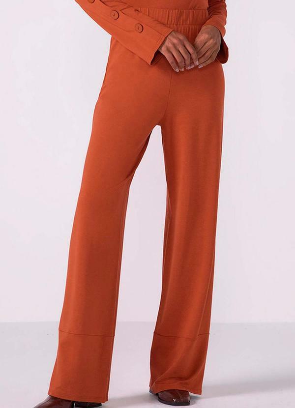 Calça Feminina Pantalona Moletinho Marrom