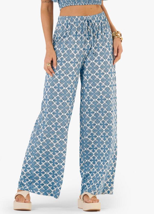 Calça Feminina Pantalona Viscotorcion Bege