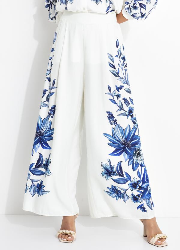 Calça Floral Tati Off White
