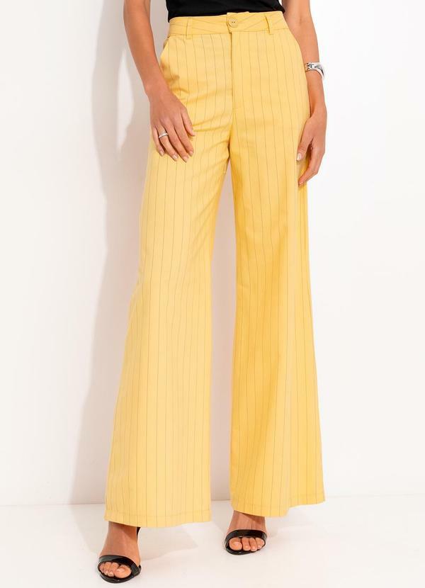 Calça Listrada Amarelo
