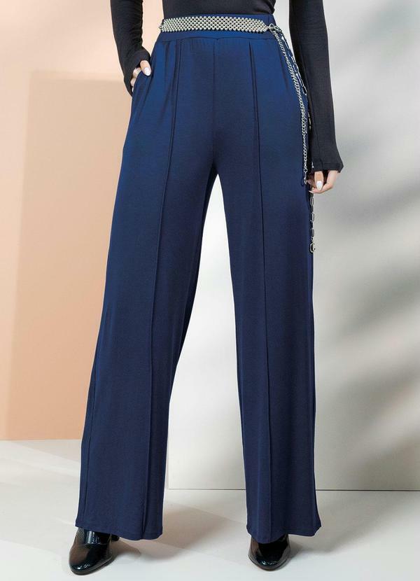 Calça Marinho com Nervuras Frontais