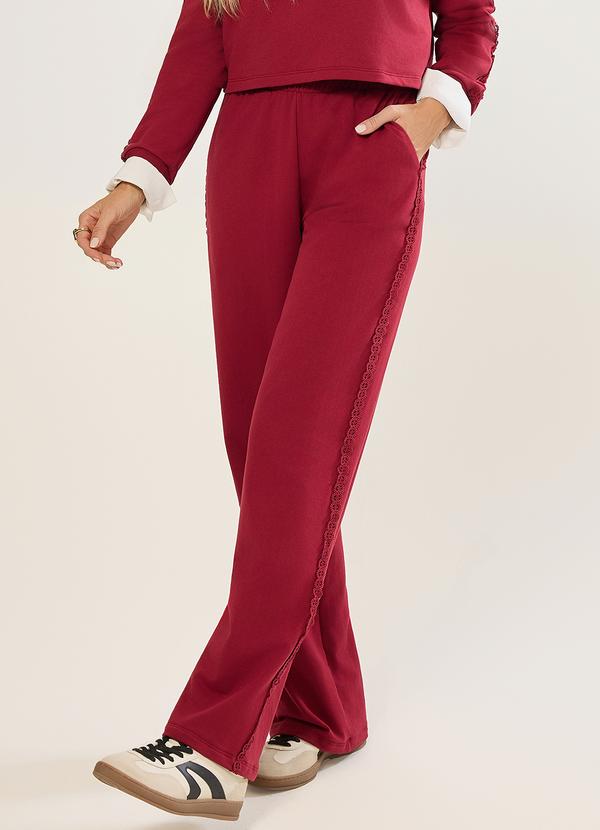 Calca Moletom com Renda Bordo