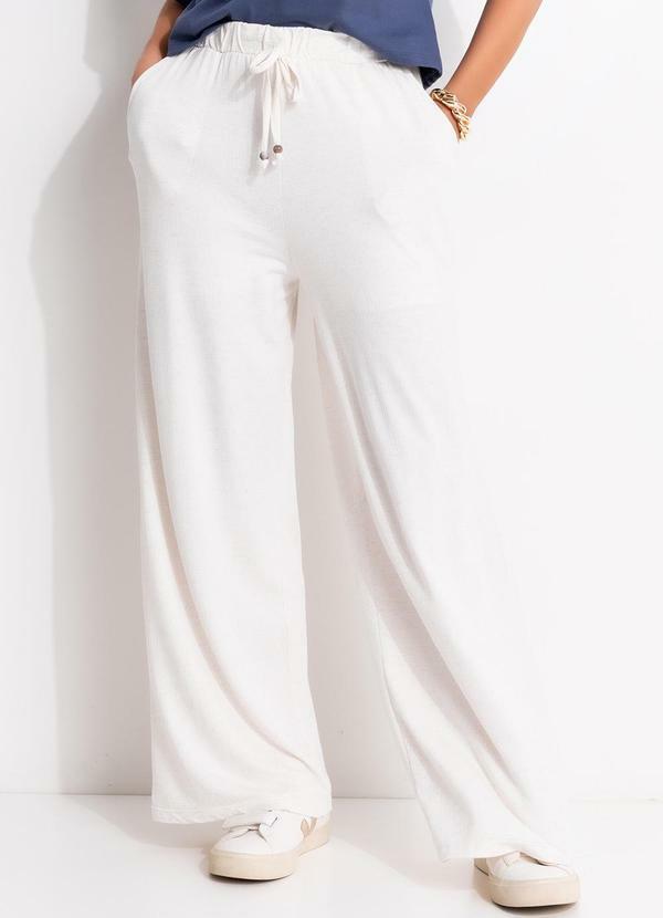 Calça Natural em Malha Texturizada