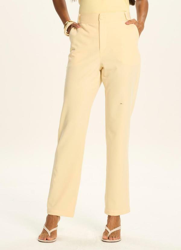 Calça Pantalona de Alfaiataria Amarelo
