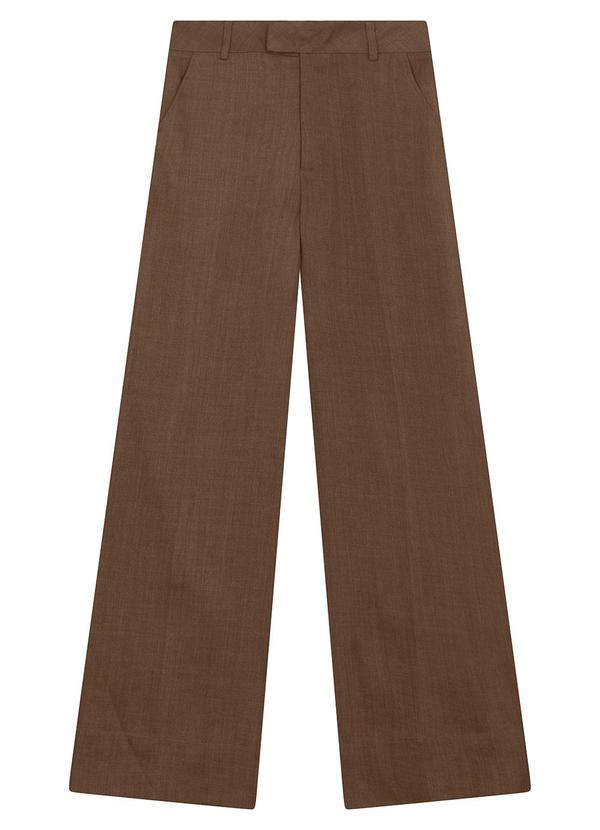 Calça Pantalona de Alfaiataria Marrom