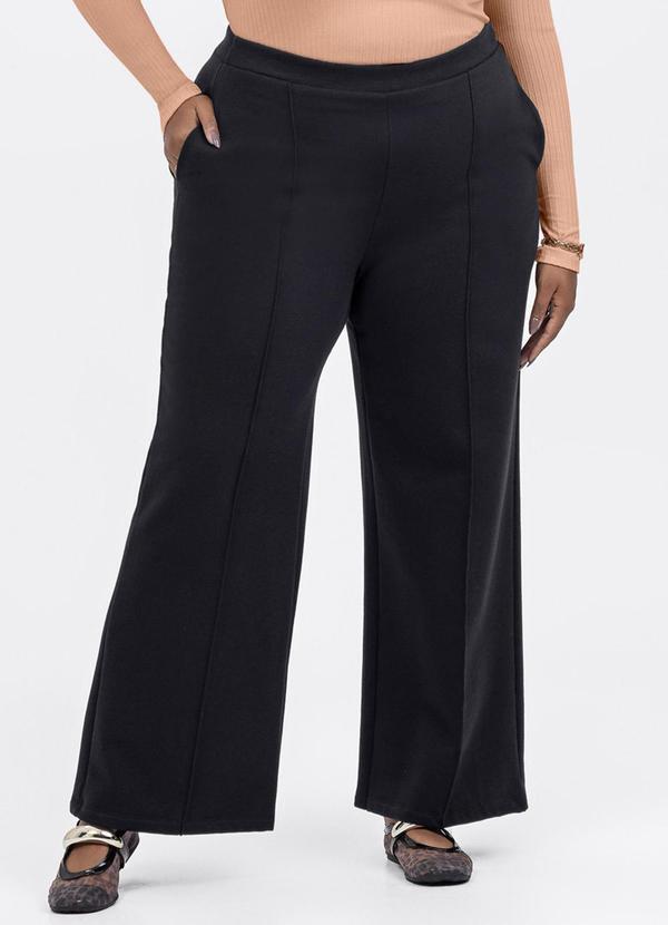 Calça Pantalona em Moletom Preto