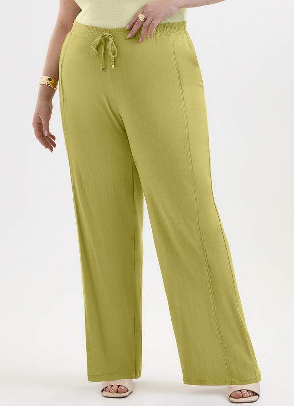 Calça Pantalona em Viscose com Elastano Verde