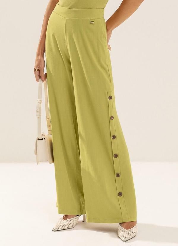 Calça Pantalona em Viscose com Elastano Verde