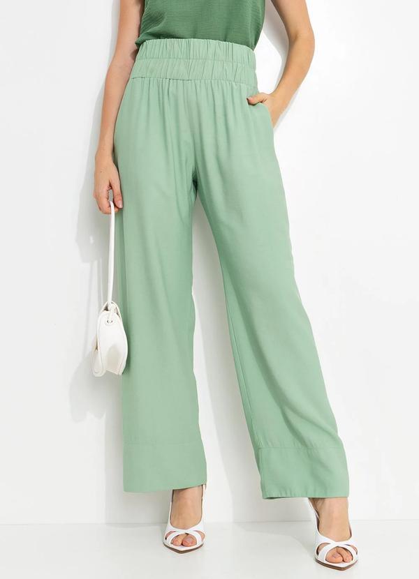 Vista 2 Calça Pantalona em ViscoseVerde You Premium You Premium