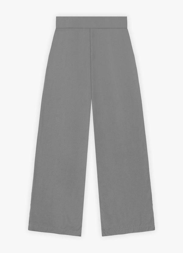 Calça Pantalona Feminina com Bolsos Silver Cinza