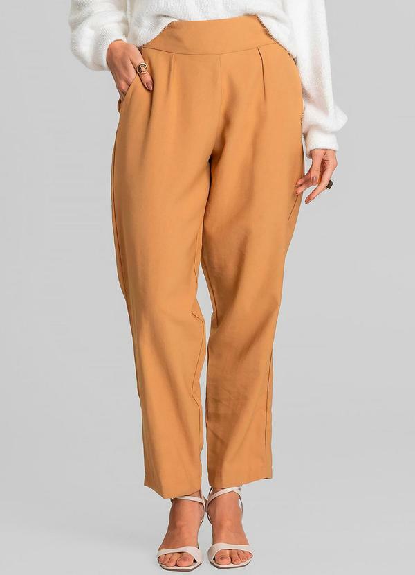 Calça Pantalona Feminina em Alfaiataria Laranja