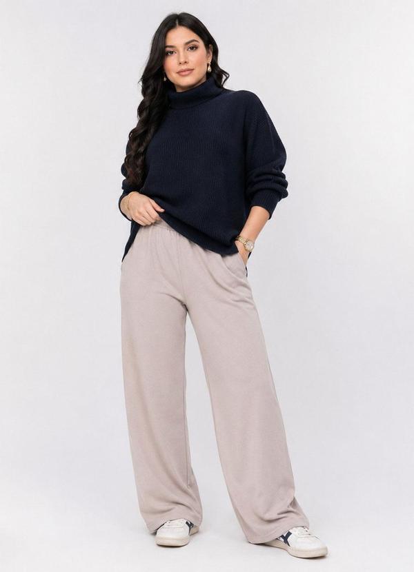 Calca Pantalona Feminina em Moletom Lilás
