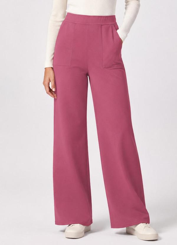 Calca Pantalona Feminina em Moletom Rosa