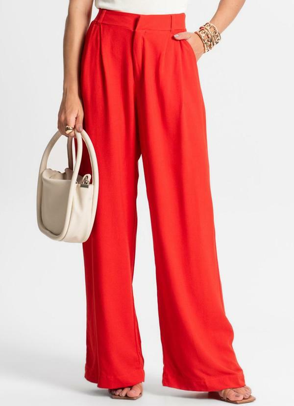 Calça Pantalona Feminina Laranja
