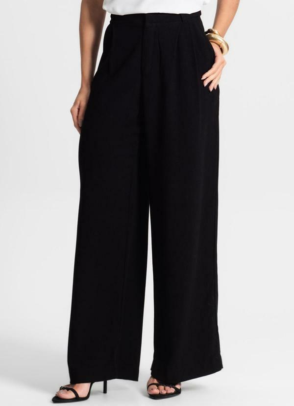Calça Pantalona Feminina Preto