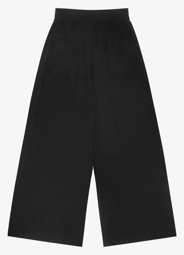 Calça Pantalona Feminina Visco Maquinetada Preto