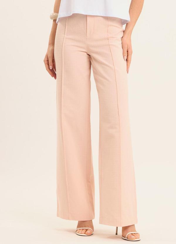 Vista 2 Calça Pantalona Oliva Rosa Doce Trama Doce Trama