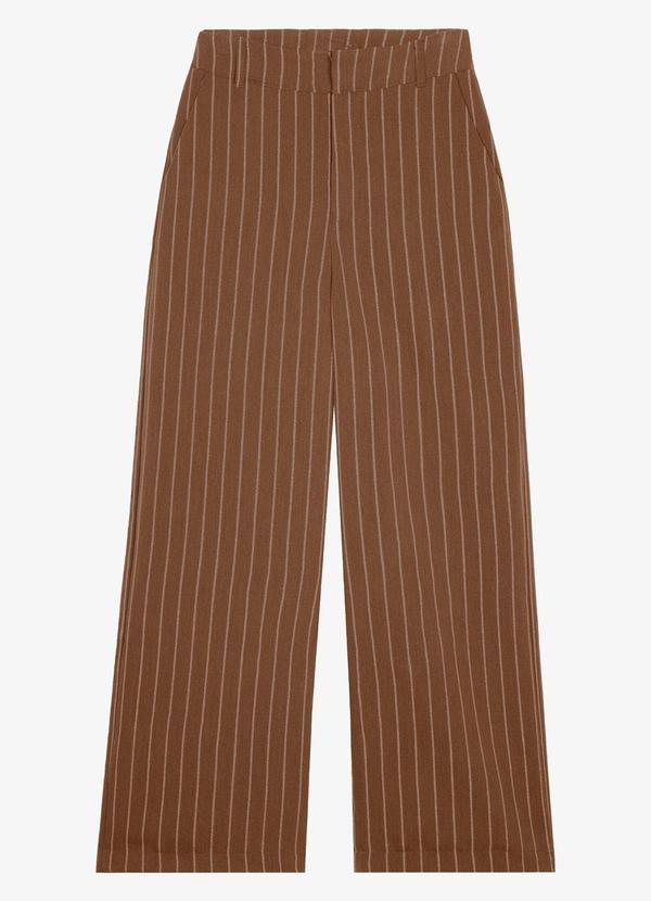 Calça Pantalona Twill Lurex Marrom