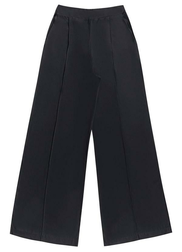Calça Pantalona Viscose Essentials Preto