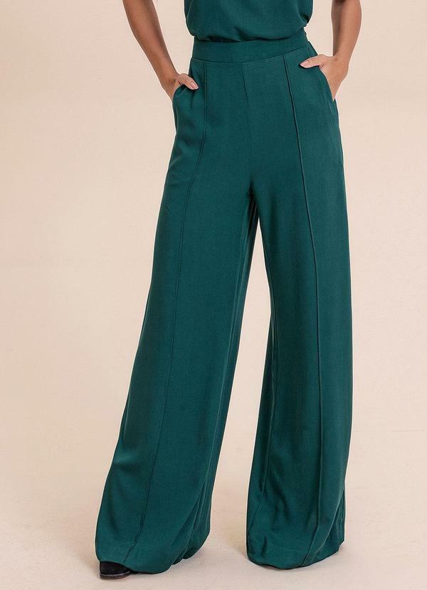 Calça Pantalona Viscose Essentials Verde