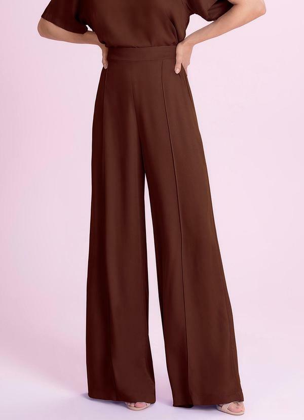 Calça Pantalona Viscose Marrom