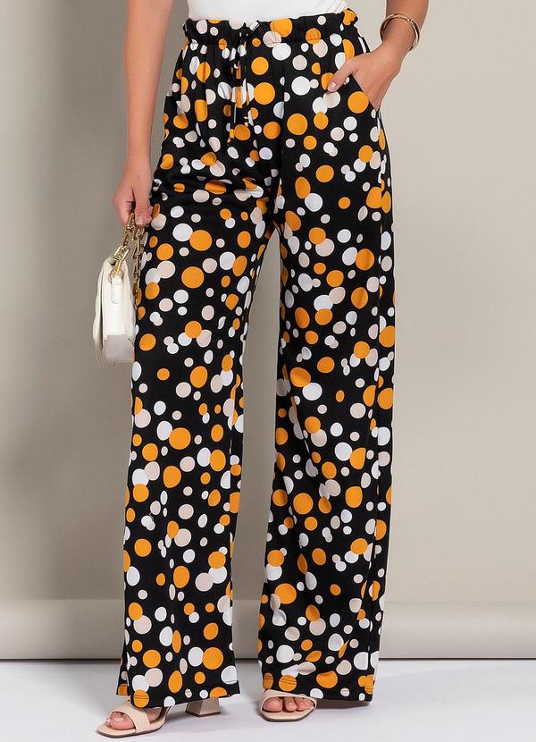 Calça Poá Amarelo em Malha