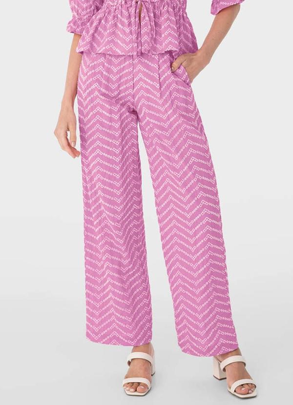Vista 2 Calça Rosa Reta Chevron Malwee Malwee