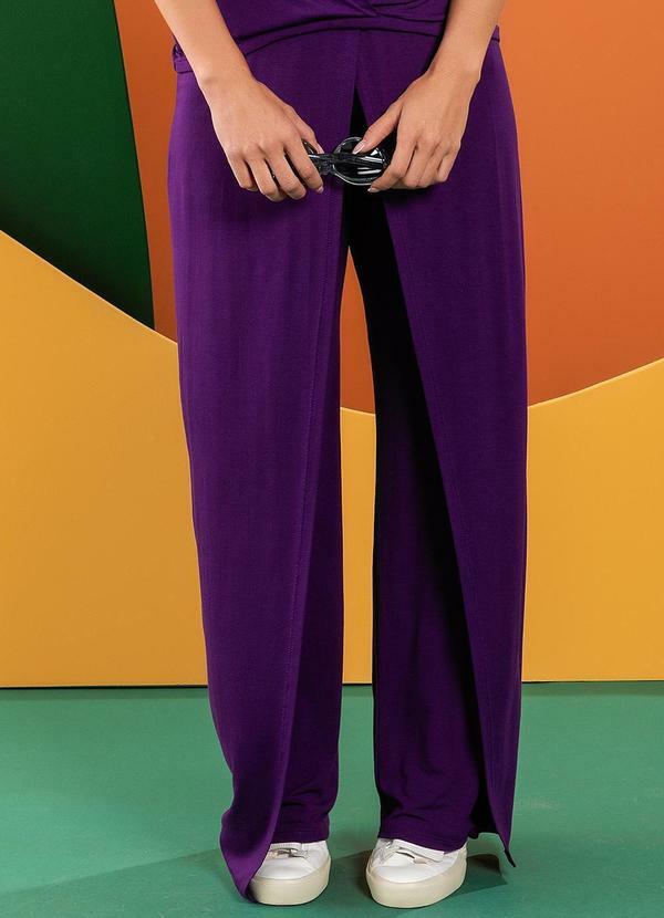 Calça Roxa em Malha de Viscose