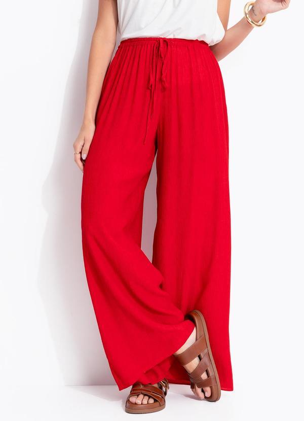 Calça Textura Longa Vermelho