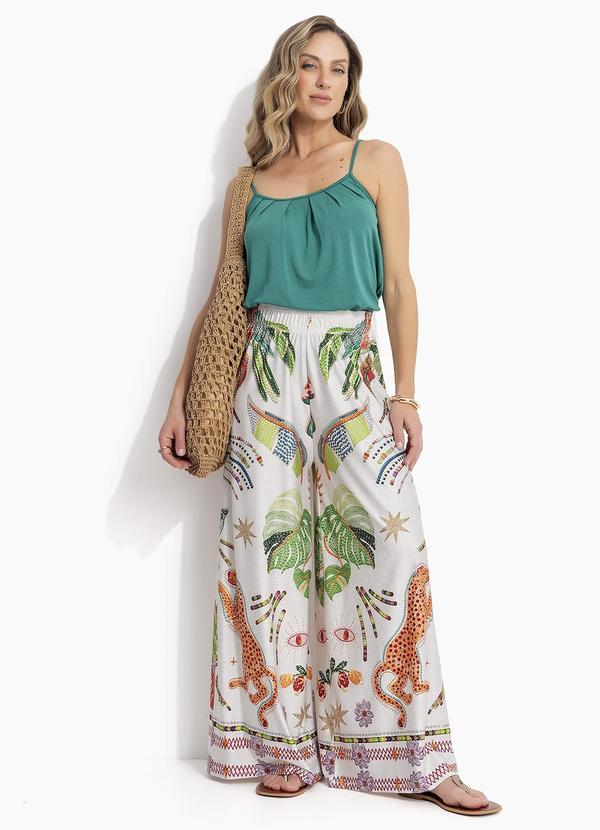 Calça Tropical Colorido em Malha Fria